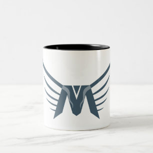 Elegant Wing Letter M monogram Two-Tone Coffee Mug