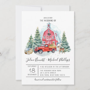 Elegant Winter Barn Watercolor Wedding