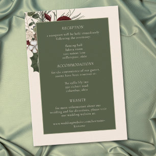 Elegant Winter Berries & Pine Ivory Wedding Enclosure Card