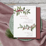 Elegant Winter Berries Red Green Watercolor Invitation<br><div class="desc">Elements: Simple sprigs of watercolor berries.  Sophisticated serif fonts with fun script accents. Colours: red,  berry,  garnet,  crimson,  ruby,  currant,  green,  pine,  moss,  juniper,  forest green,  hunter green. Themes: modern,  winter,  Christmas,  minimalist,  elegant,  autumn,  fall. Collection: Elegant Winter Berries Red Green Watercolor Wedding Collection Product Type: Wedding Invitations</div>