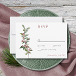 Elegant Winter Berries Red Green Watercolor RSVP C Card<br><div class="desc">Elements: Simple sprigs of watercolor berries.  Sophisticated serif fonts with fun script accents. Colours: red,  berry,  garnet,  crimson,  ruby,  currant,  green,  pine,  moss,  juniper,  forest green,  hunter green. Themes: modern,  winter,  Christmas,  minimalist,  elegant,  autumn,  fall. Collection: Elegant Winter Berries Red Green Watercolor Wedding Collection Product Type: RSVP</div>