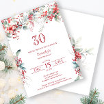 Elegant Winter Berry Botanical 30th Birthday Invitation<br><div class="desc">Invite your guests to a special winter or Christmas birthday party with this elegant red berry and sage green foliage floral design. Deep red berries are nestled in leaves and branches. Red text adds to the festive mood. This item is part of the Winter Berry Collection. It contains templates you...</div>