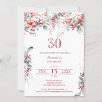Elegant Winter Berry Botanical 30th Birthday