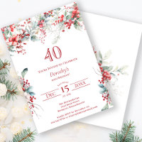 Elegant Winter Berry Botanical 40th Birthday