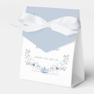 Elegant Winter Blue Wilflower Floral Baby Shower  Favour Box