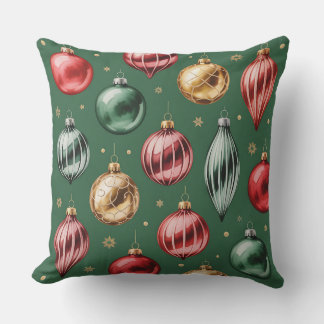 Elegant Winter Botanical Christmas Pillow