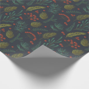 Elegant Winter Botanical Greenery Wrapping Paper