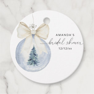 Elegant winter bridal shower  favour tags