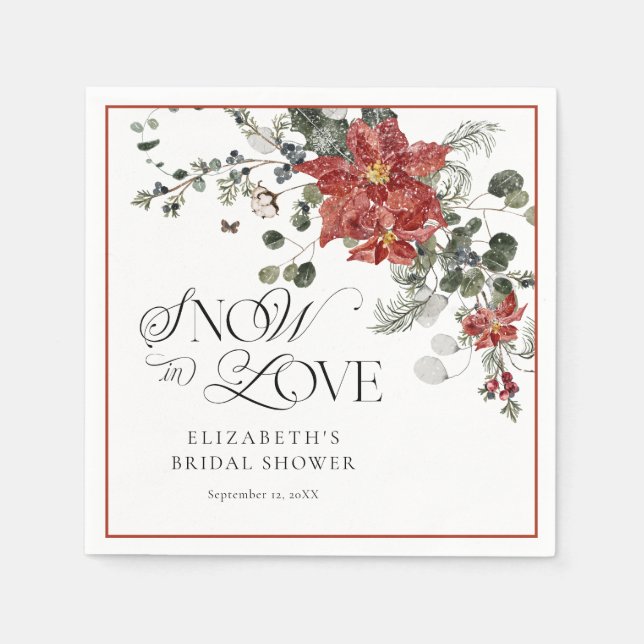 Elegant Winter Bridal Shower Napkin (Front)