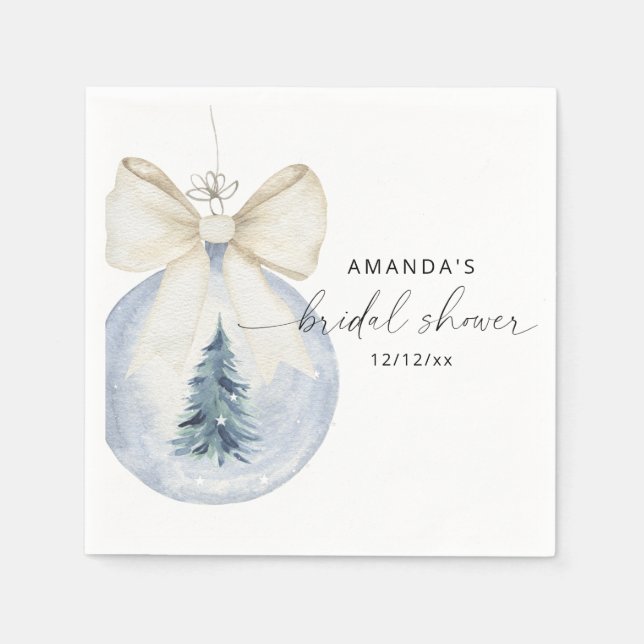 Elegant winter bridal shower  napkin (Front)
