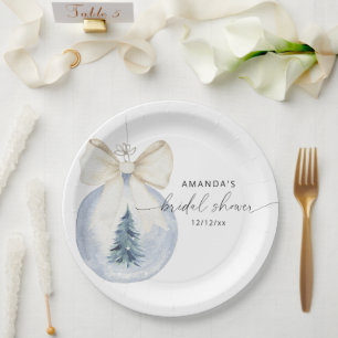 Elegant winter bridal shower  paper plate