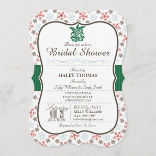 Elegant Winter Bridal Shower; Snowflakes Invitation