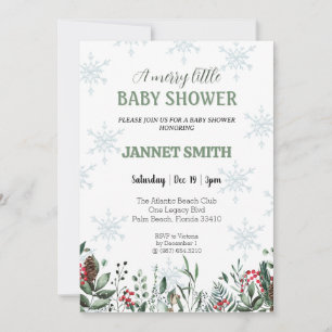 Elegant winter Christmas  baby shower Invitation