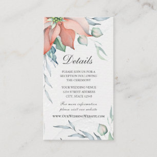 Elegant Winter Christmas Holiday Watercolor Floral Enclosure Card