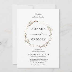 Elegant Winter Christmas  Wedding Invitation