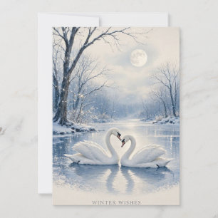Elegant Winter Christmas with Swan Lake Scene Card