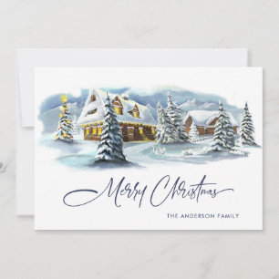 Elegant Winter Country Land Christmas Greeting Holiday Card