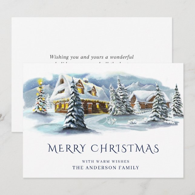 Elegant Winter Country Land Christmas Greeting Holiday Card (Front/Back)