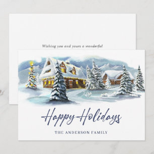 Elegant Winter Country Land Christmas Greeting Holiday Card