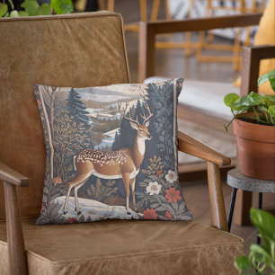 Elegant Winter Deer Nature Design Cushion