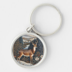 Elegant Winter Deer Nature Design Key Ring