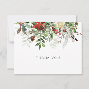 Elegant Winter Floral Beauty Thank You Note Cards