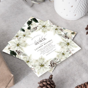Elegant Winter Floral Bridal Shower Invitation