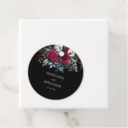 Elegant Winter Floral Christmas Wedding Favour Tags