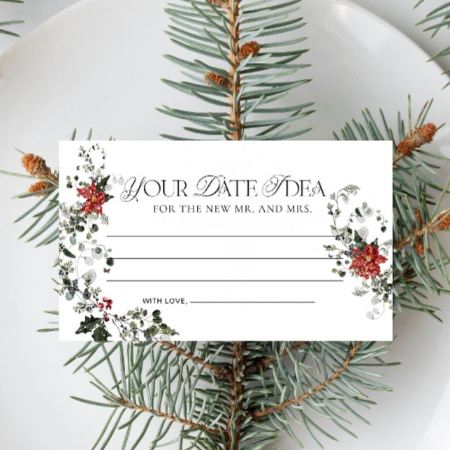 Elegant Winter Floral Date Night Ideas Enclosure Card (Creator Uploaded)