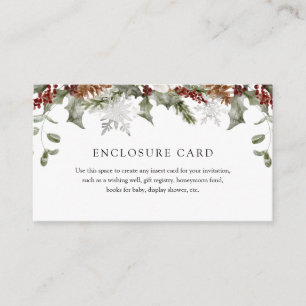 Elegant Winter Floral Enclosure Card