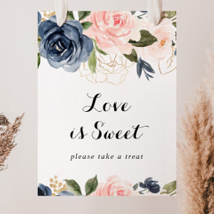 Elegant Winter Floral Love Is Sweet Sign