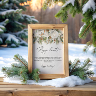 Elegant Winter Floral Ring Hunt Bridal Shower Game Poster