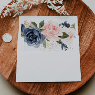 Elegant Winter Floral Self-Addressed RSVP Envelope