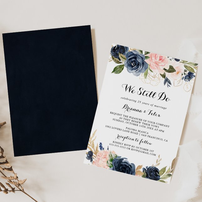 Elegant Winter Floral We Still Do Vow Renewal Invitation (Creator Uploaded)
