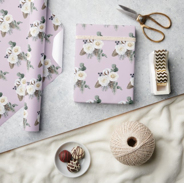Elegant Winter Floral Wrapping Paper (Crafts)