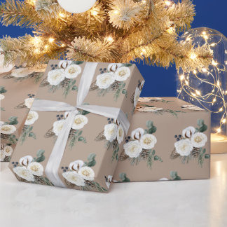 Elegant Winter Floral Wrapping Paper