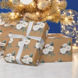 Elegant Winter Floral Wrapping Paper