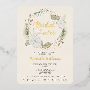 Elegant Winter Floral Wreath Bridal Shower