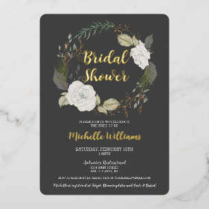 Elegant Winter Floral Wreath Bridal Shower