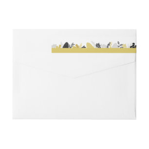 Elegant Winter Foliage Christmas Wrap Around Label
