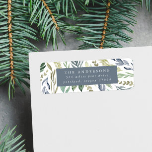 Elegant Winter Foliage Holiday Return Address