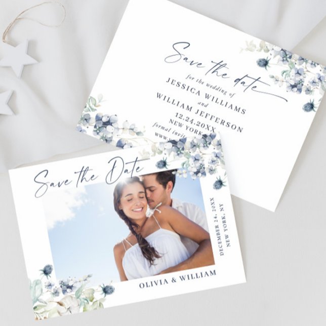 Elegant Winter Foliage PHOTO Wedding Save the Date (Creator Uploaded)