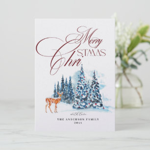 Elegant Winter Forest Christmas Holiday  Card