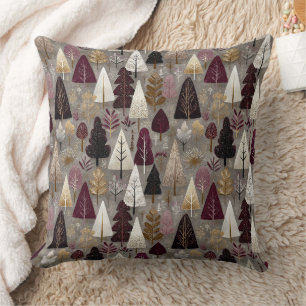 Elegant Winter Forest Christmas Pattern (10) Cushion