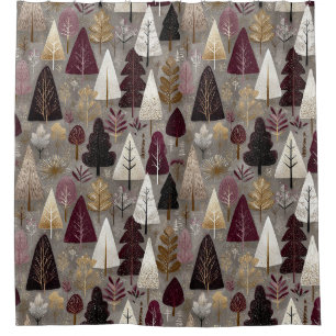 Elegant Winter Forest Christmas Pattern (10) Shower Curtain