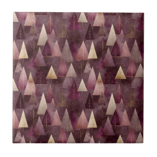 Elegant Winter Forest Christmas Pattern (4) Tile