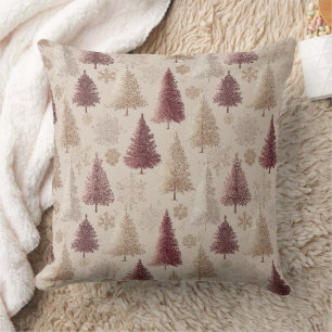 Elegant Winter Forest Christmas Pattern (6) Cushion