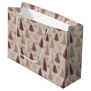 Elegant Winter Forest Christmas Pattern (6) Large Gift Bag