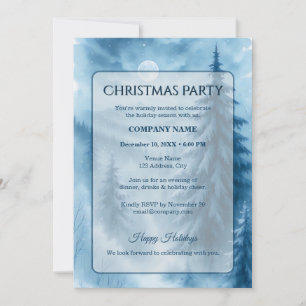 Elegant Winter Forest Corporate Christmas Party Invitation