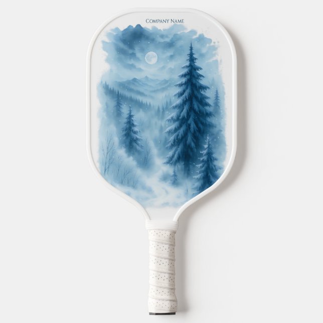 Elegant Winter Forest Corporate Holiday Gifts Pickleball Paddle (Front)